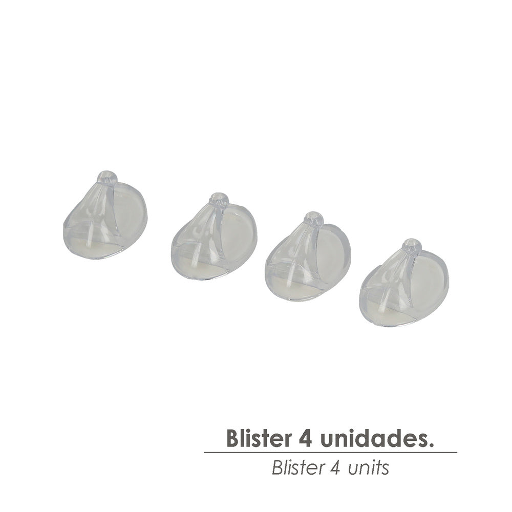 Small transparent oryx hanger (blister pack of 4) adhesive