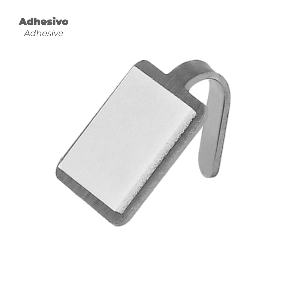 Colgador oryx inoxidable pequeño (blíster 4 unidades) adhesivo