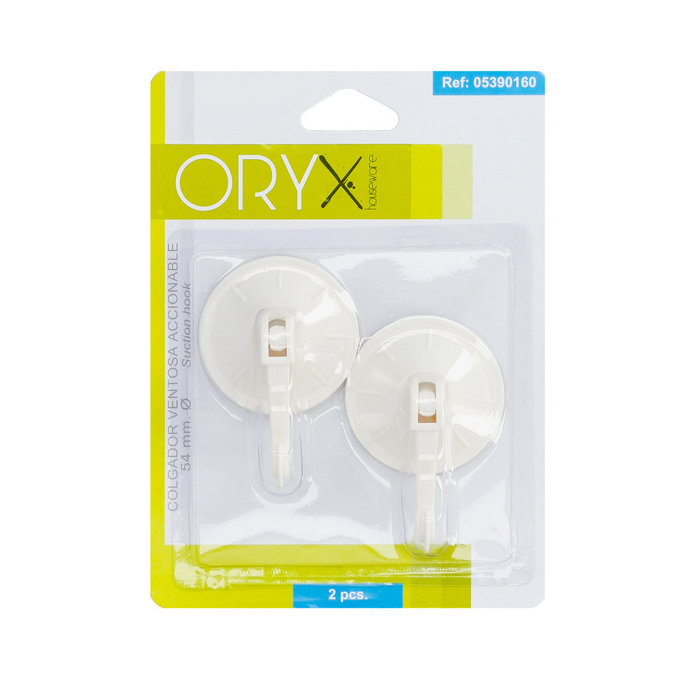 Colgador oryx ventosa accionable 54 mm (blíster 2 unidades) adhesivo