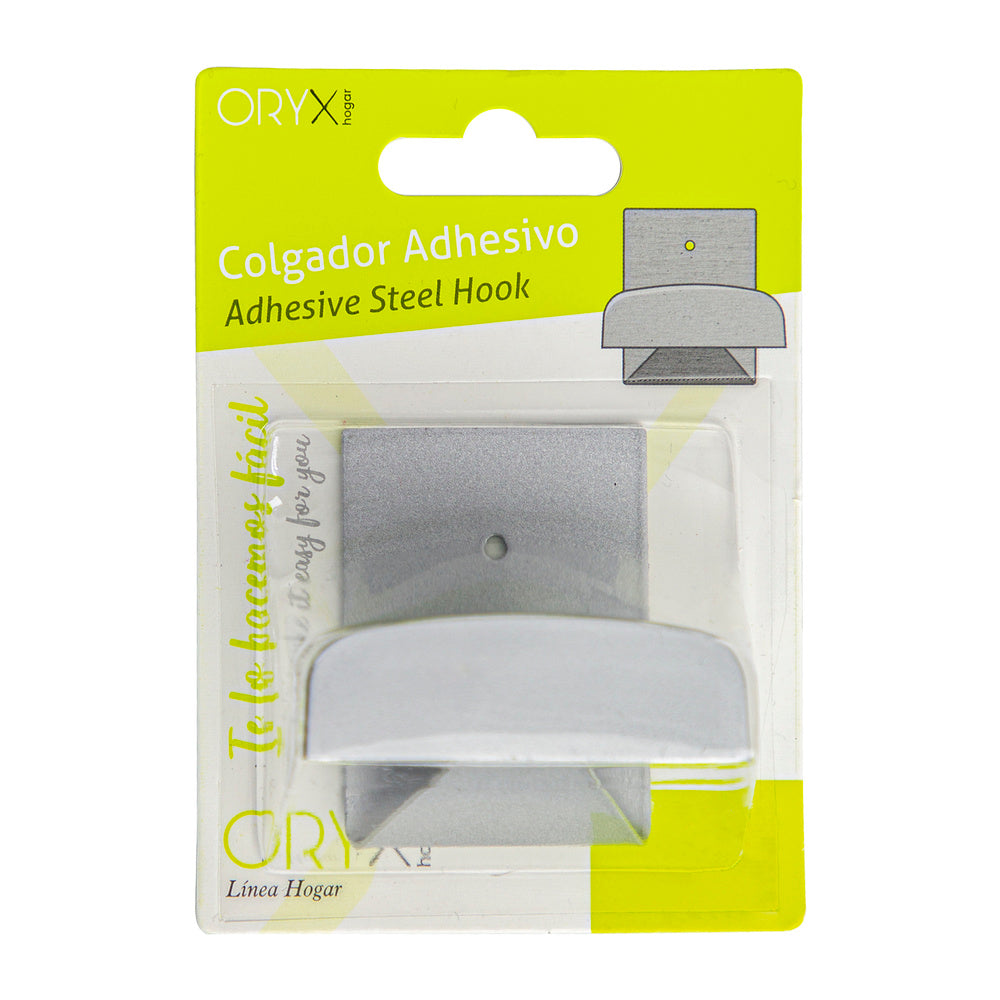 Cabide adesivo, aço inoxidável, cinzento