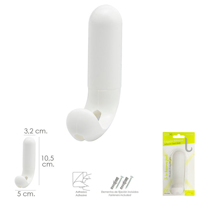 Colgador adhesivo / atornillable blanco