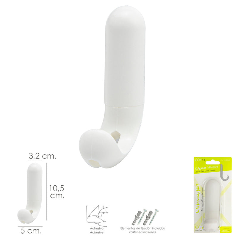 Colgador adhesivo / atornillable blanco