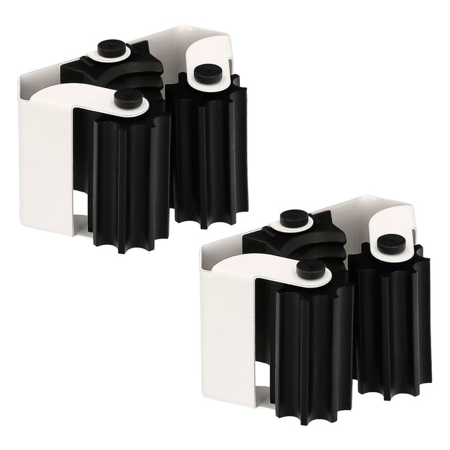 Colgador adhesivo / atornillable para escobas, fregonas, cepillos, recogedores (blister 2 piezas)