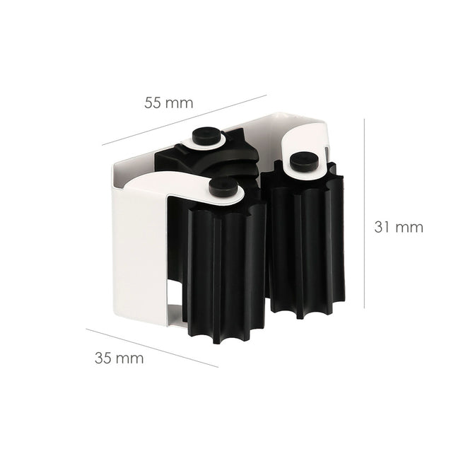 Colgador adhesivo / atornillable para escobas, fregonas, cepillos, recogedores (blister 2 piezas)
