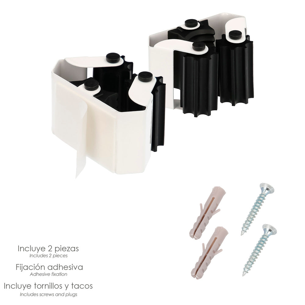 Adhesive / screw-in holder for brooms, mops, brushes, dustpans (blister 2 pieces)