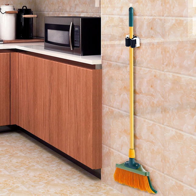 Colgador adhesivo / atornillable para escobas, fregonas, cepillos, recogedores (blister 2 piezas)