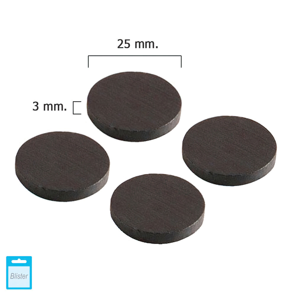 Íman Wolfpack ferrite disco ø 25x3 mm (blister 4 peças)