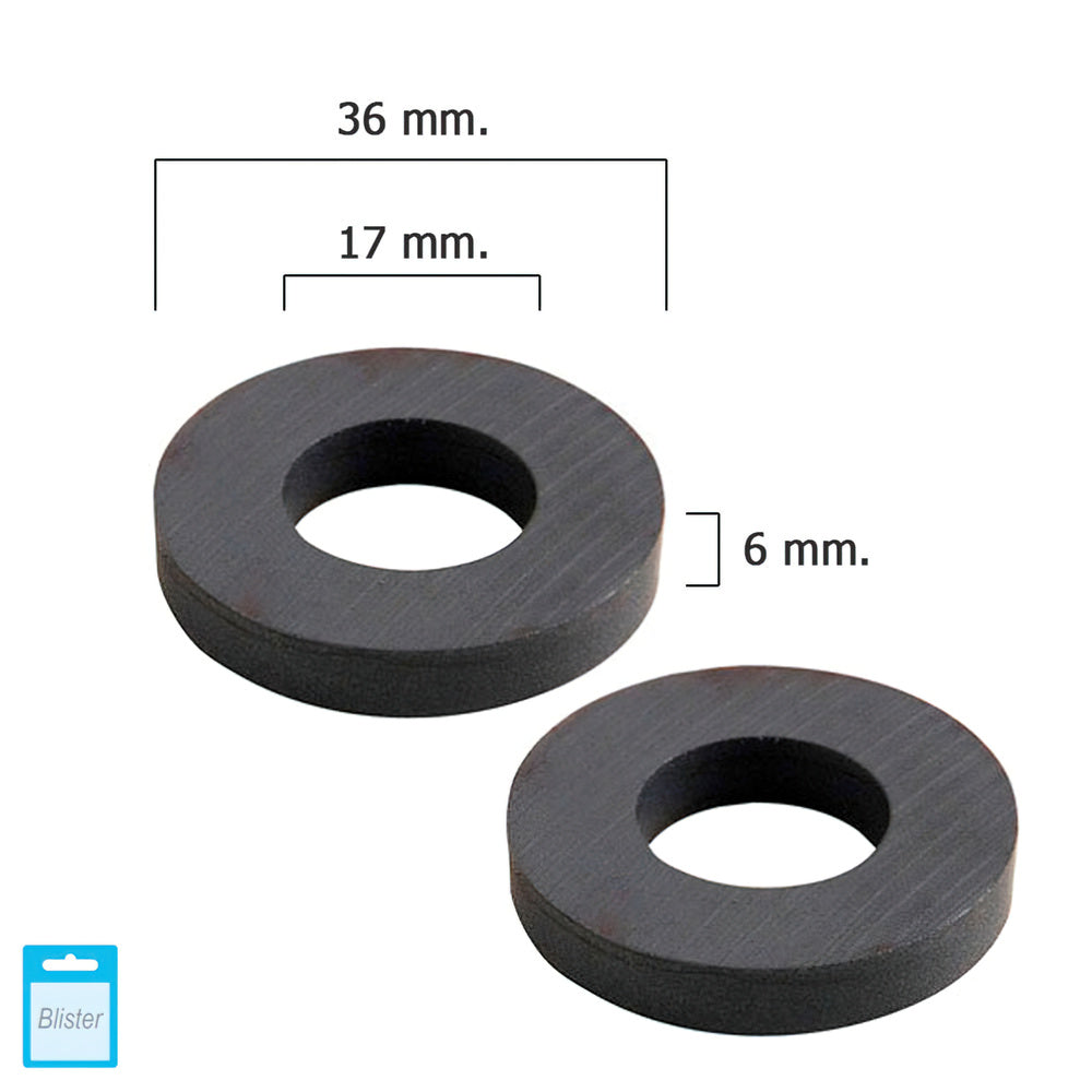Wolfpack ferrite ring magnet ø 36x17x6 mm (blister 2 pieces)