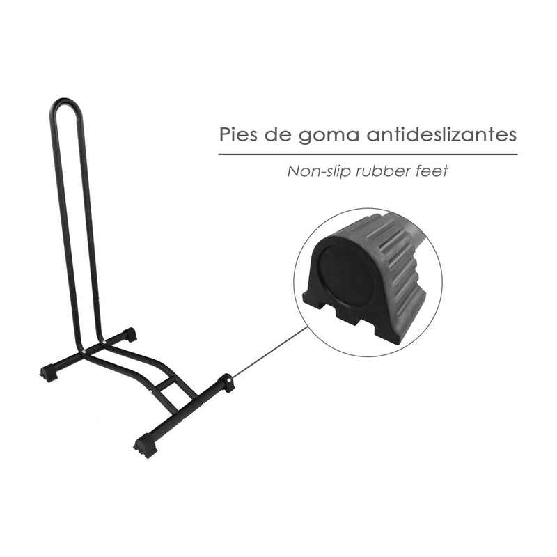 Soporte para bicicletas de suelo, ancho rueda 6,5 cm. tacos antideslizantes, caballete bicicleta, soporte e bike