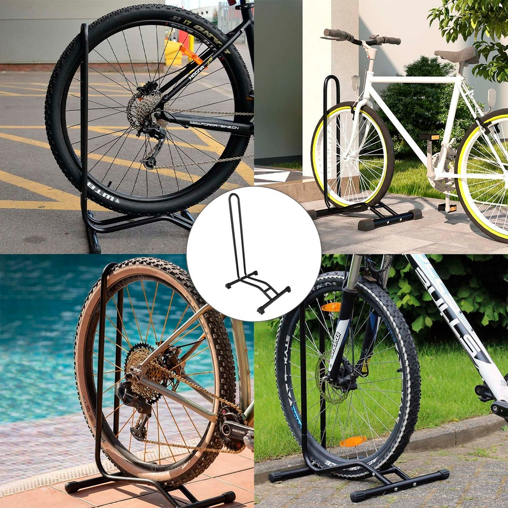 Soporte para bicicletas de suelo, ancho rueda 6,5 cm tacos antideslizantes, caballete bicicleta, soporte e bike