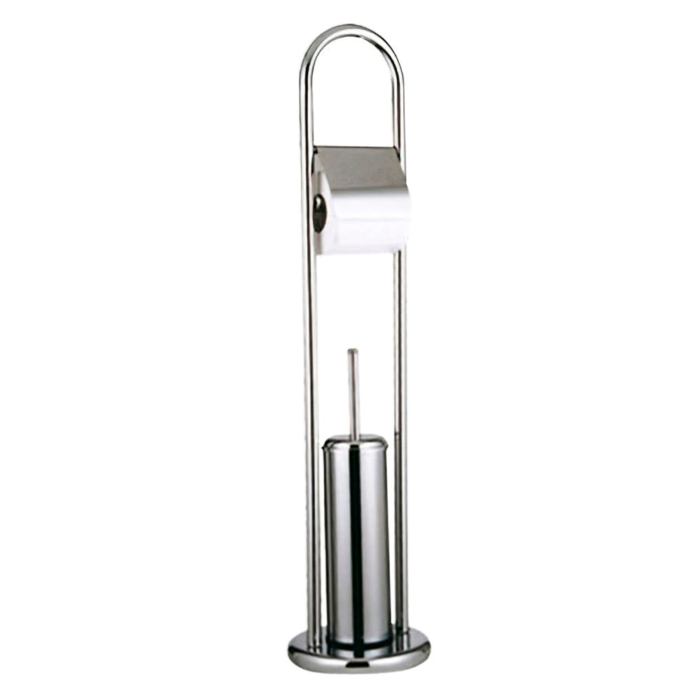 Suporte para papel higiénico Maurer com suporte para escova de sanita, aço inoxidável