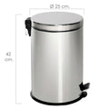 Maurer Stainless Steel Waste Bin 12 liters ø 25 x 42 cm