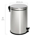 Maurer Stainless Steel Waste Bin 12 liters ø 25 x 42 cm