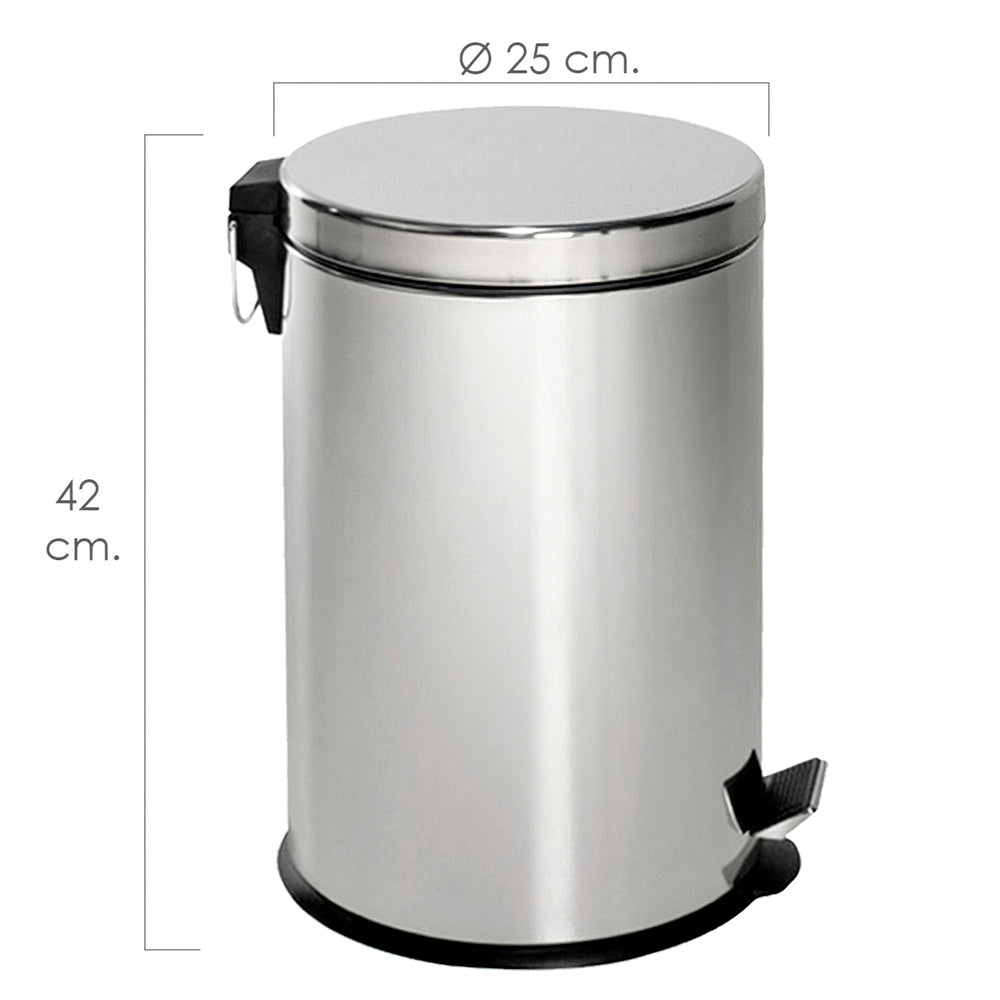 Maurer Stainless Steel Waste Bin 12 liters ø 25 x 42 cm
