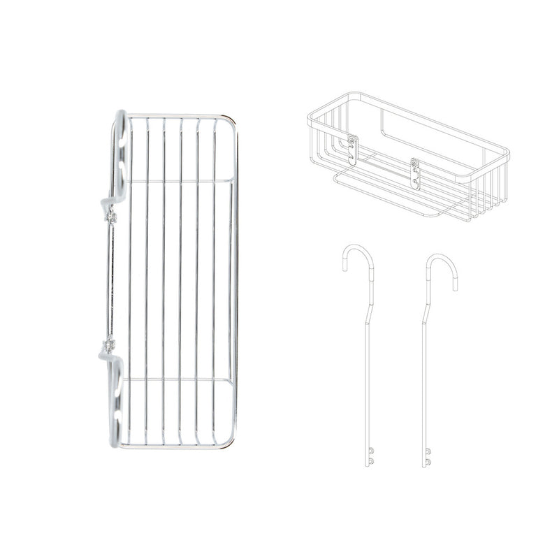 Cestillo inox para colgar 1 altura. 280 x 105 x 335 mm