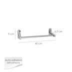 Toalheiro de barra 40 cm cor inox com efeito espelho, autoadesivo resistente, suporte de toalhas, toalheiro adesivo para parede/móvel