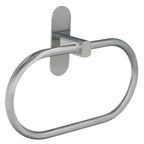Suporte de toalhas em aço inoxidável em forma de anel com efeito espelhado, forte adesivo, suporte de toalhas adesivo para parede/mobiliário.