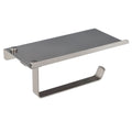Suporte para papel higiénico com suporte autocolante para telemóvel, cor aço inoxidável com efeito espelhado, resistente à fixação por adesivo ou parafusos.