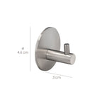 Gancho único para toalhas/roupões de banho, cor aço inoxidável, autocolante, resistente, sem necessidade de parafusos.
