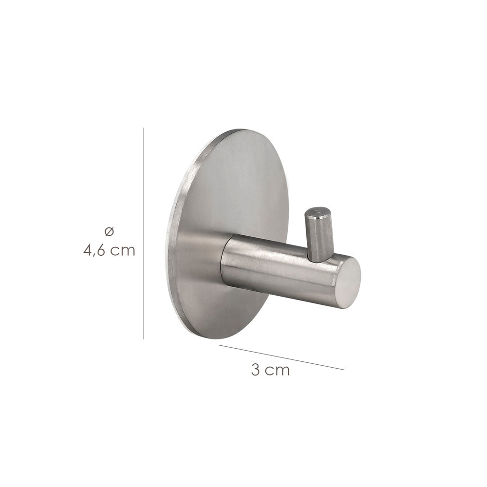 Gancho colgador baño individual toallas / albornoz color inox autoadhesivo resistente, sin tornillos