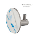 Gancho único para toalhas/roupões de banho, cor aço inoxidável, autocolante, resistente, sem necessidade de parafusos.