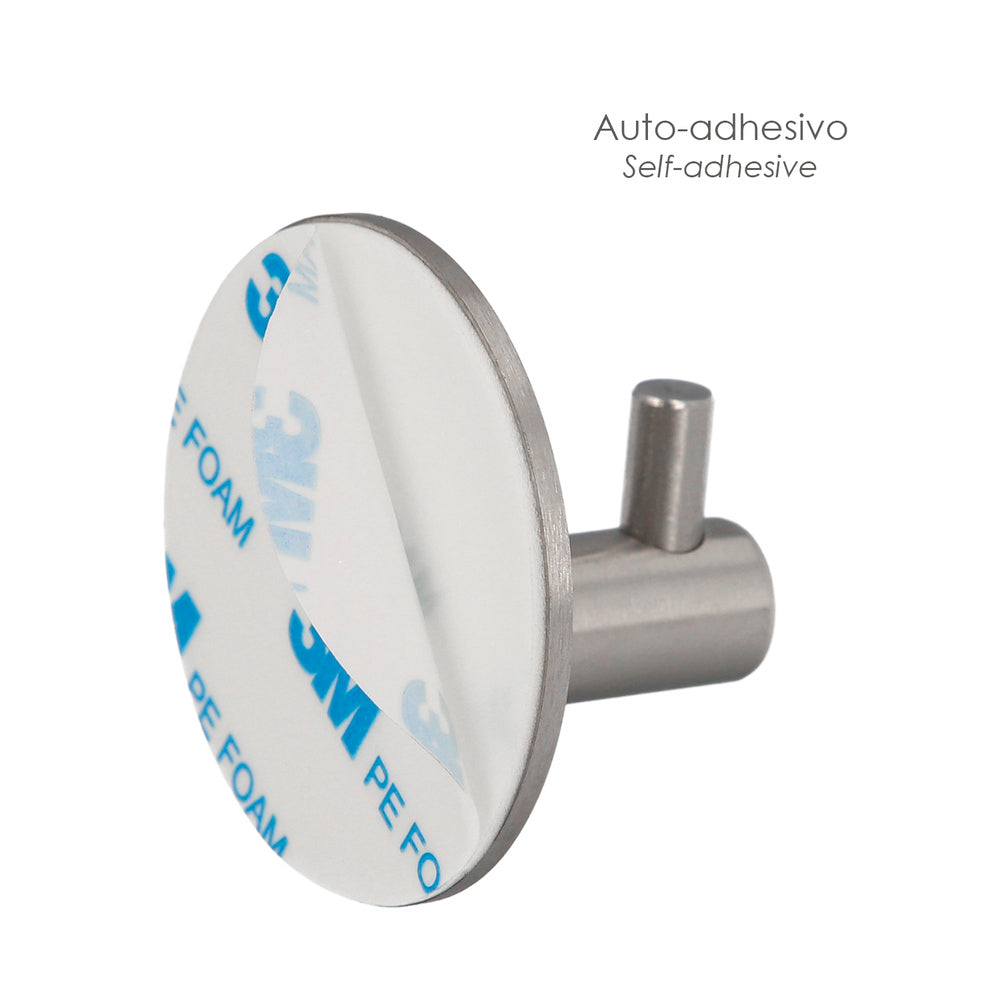 Gancho colgador baño individual toallas / albornoz color inox autoadhesivo resistente, sin tornillos