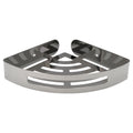 Cesto de canto autocolante para casa de banho, na cor aço inoxidável com efeito espelhado, resistente à autocolante ou com parafusos.