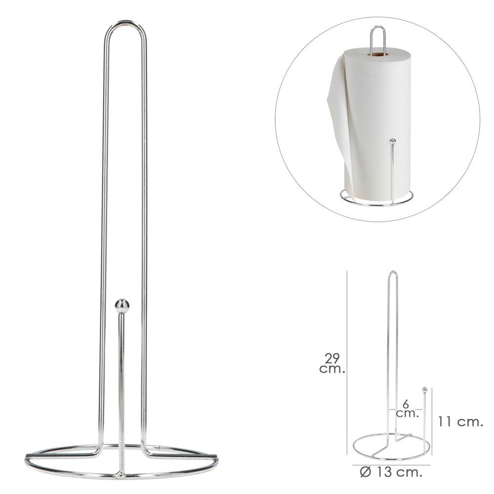 Vertical kitchen roll holder, chrome plated, 13x29 cm