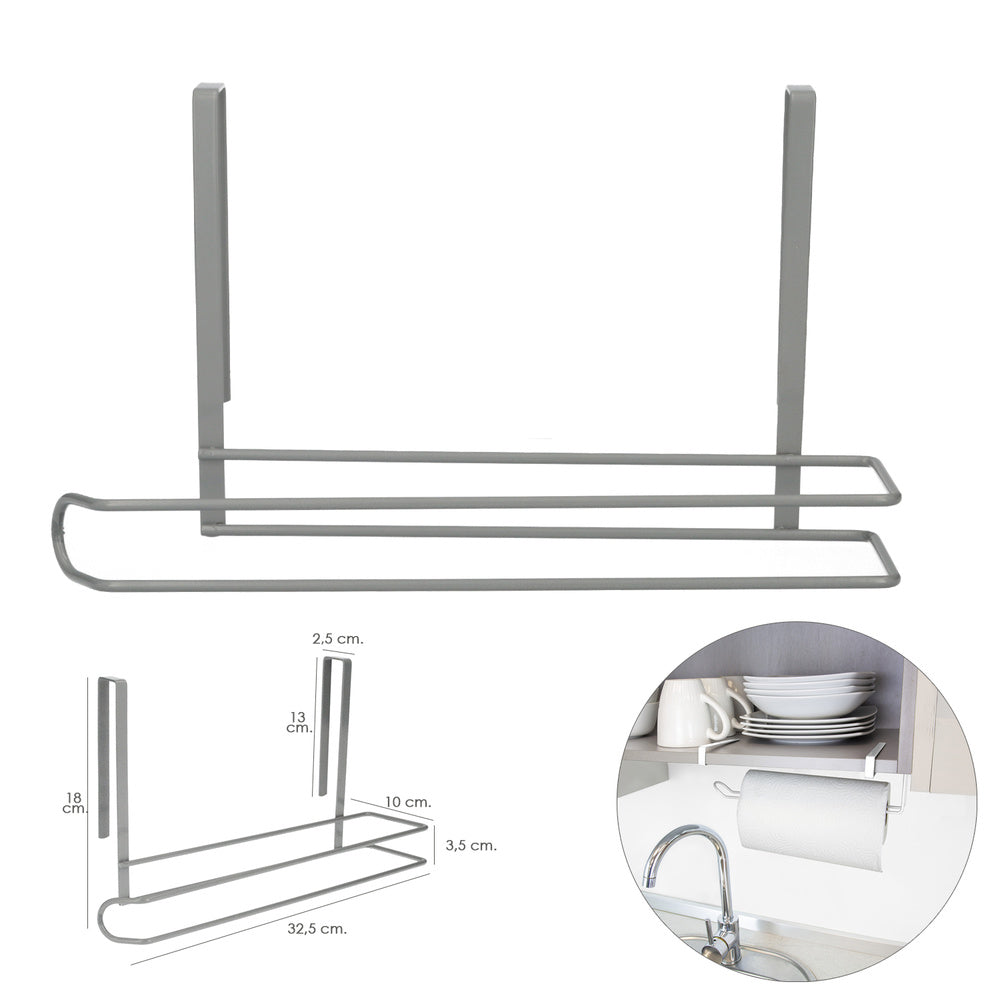 Kitchen roll holder, steel for doors, countertops, furniture. 32.5x18x10 cm