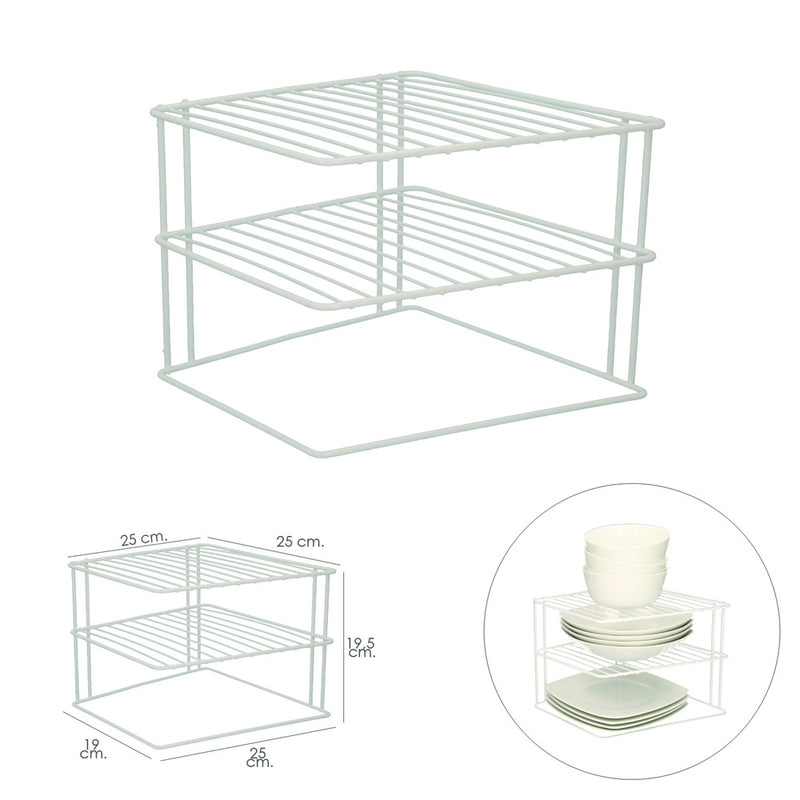 Estante forma de esquina para cocina, 90 grados, 3 niveles