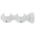 Soporte madera liso abierto doble 20x118 mm blanco