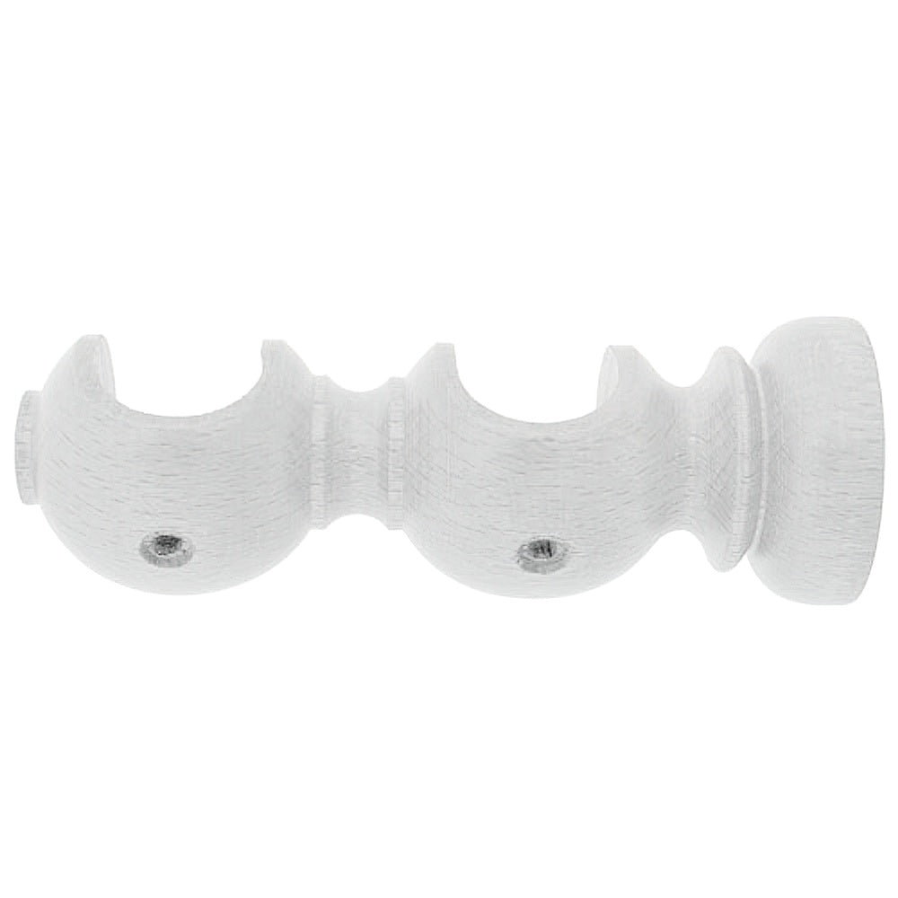 Soporte madera liso abierto doble 20x118 mm blanco