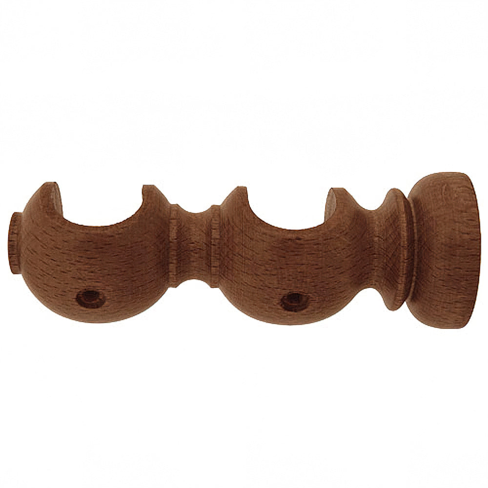 Soporte madera liso abierto doble 28x120 mm nogal