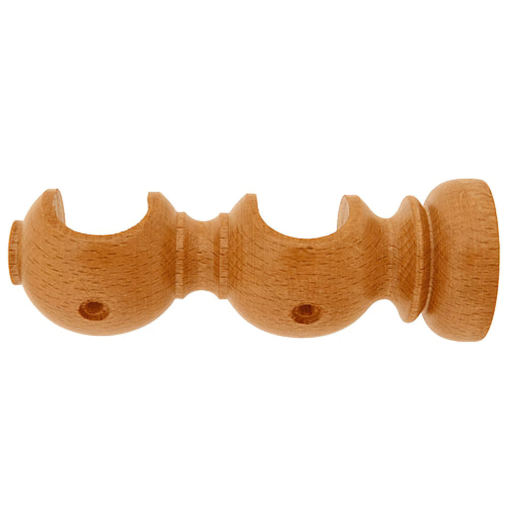 Soporte madera liso abierto doble 28x120 mm teca