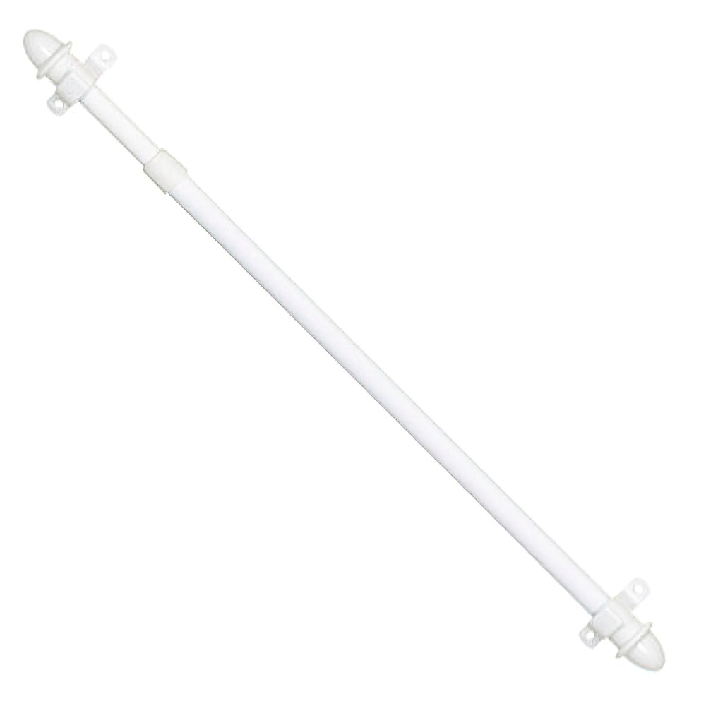 Round extendable net curtain rod 12/ 72-123 white
