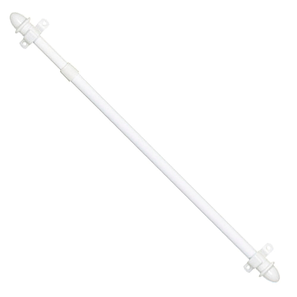 Extendable round cafe curtain rod 12/123-219 white