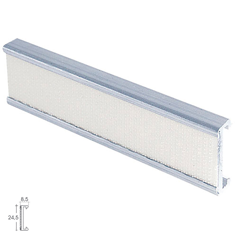 Perfil de cortina de rolo com velcro p-909 3,0m prateado