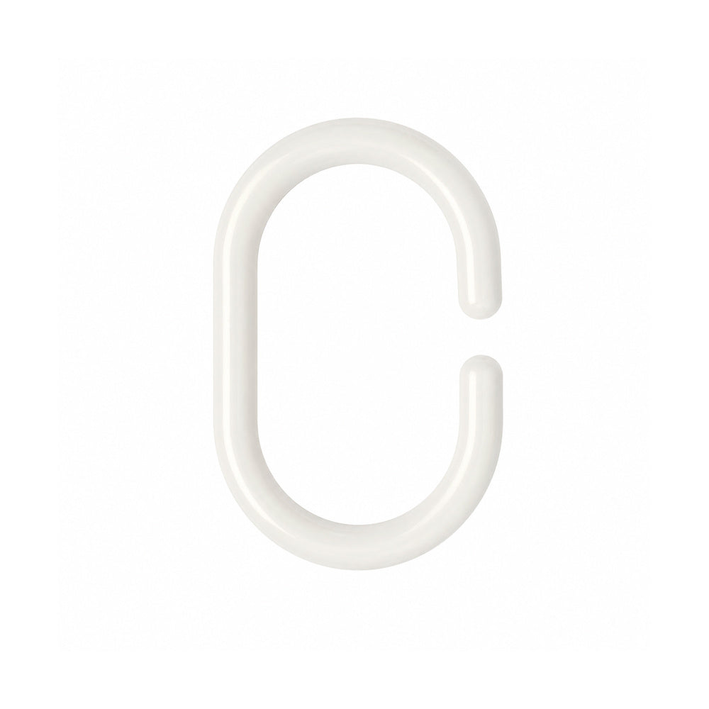 Anillas para cortinas de ducha oval. Anilla baño oval 18 mm. Blanca (bolsa 100 unidades)
