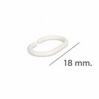 Anillas para cortinas de ducha oval. Anilla baño oval 18 mm. Blanca (bolsa 100 unidades)