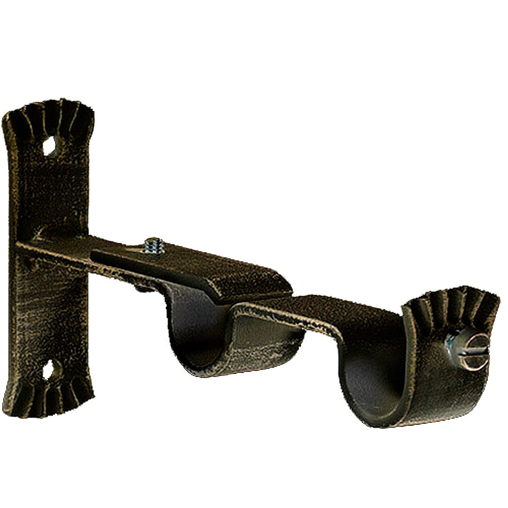 Soporte doble forja ø 20 mm negro / dorado  (blíster 2 piezas)