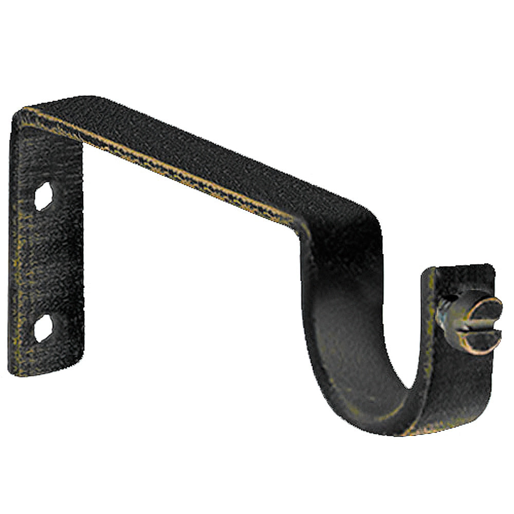 Suporte simples em ferro forjado ø 20 mm. Preto/Dourado (embalagem blister com 2 peças)