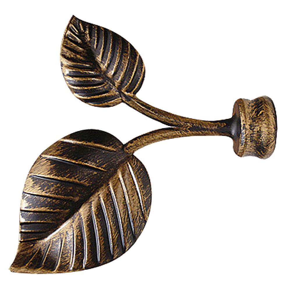 Terminal forges leaves ø 20 mm black / gold set 2 pieces