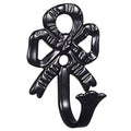 Black bow wrought iron tiebacks set of 2