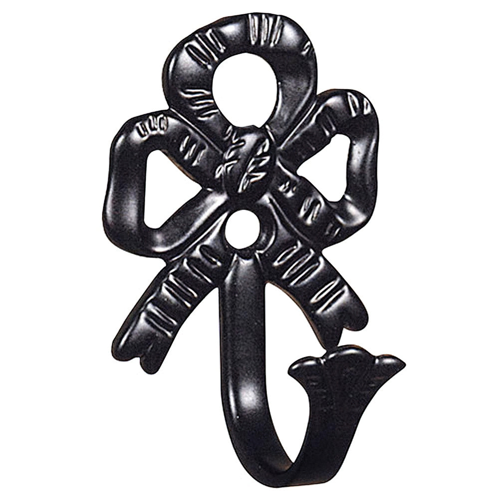 Black bow wrought iron tiebacks set of 2
