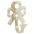 Curtain tiebacks, wrought iron, ivory/gold bow, set of 2 pieces
