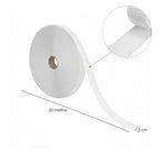 Cinta velcro gancho con adhesivo blanco rollo 25 metros