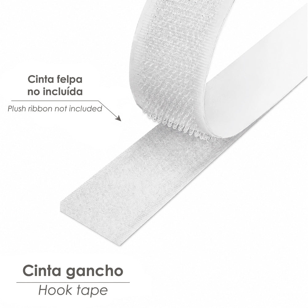 Cinta velcro gancho con adhesivo blanco rollo 25 metros