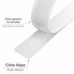 Cinta velcro felpa con adhesivo blanco rollo 25 metros