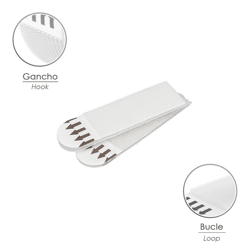 Tiras colgadoras adhesicas con velcro 16 x 55 mm. blister 4 unidades