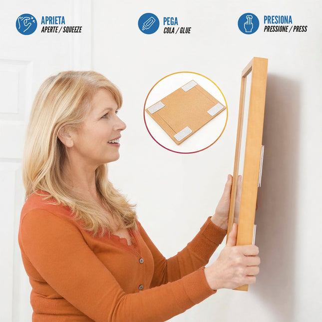 Tiras colgadoras adhesicas con velcro 19 x 85 mm. blister 4 unidades